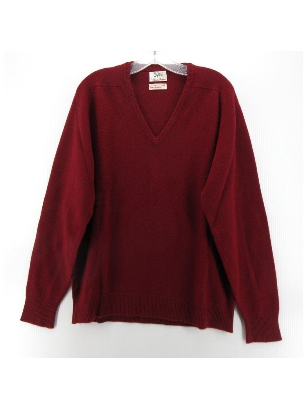 VTG Alan Paine Sweater 44 Red Cashmere Minimalist England Large *